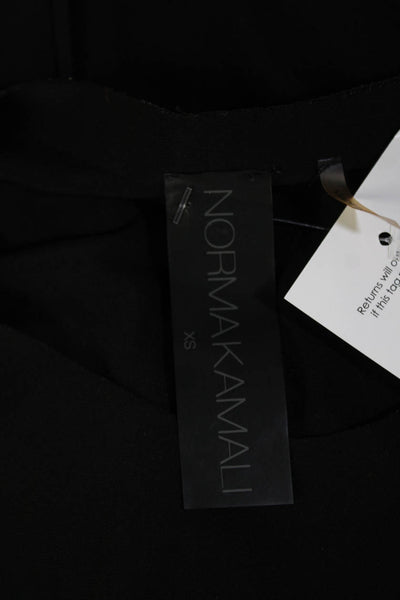 Norma Kamali Women Shift Tank Dress Black Sleeveless Zip Round Neck Size XS