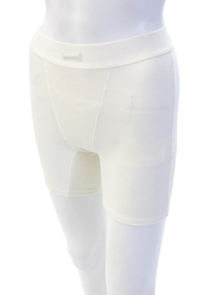 Skims Unisex Boxer Briefs White Striped Cotton Elastane Size XS