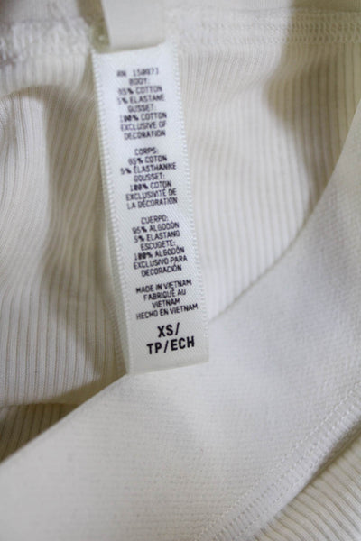Skims Unisex Boxer Briefs White Striped Cotton Elastane Size XS
