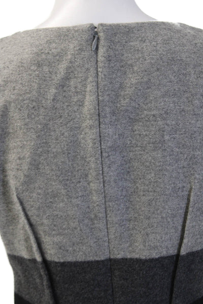 Paule Ka Women Sheath Dress Gray Wool Sleeveless Knee-Length Size 38