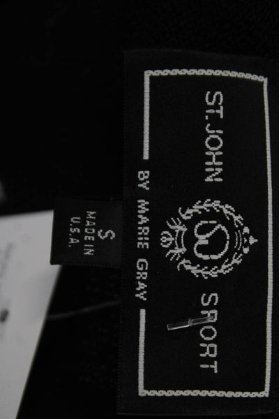 St. John Sport By Marie Gray Women Black Geometric Short Sleeve Tee Size S