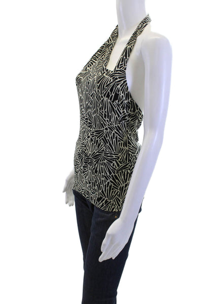 BCBGMAXAZRIA Womens Sleeveless Black Geometric Tank Art Polyester Size S