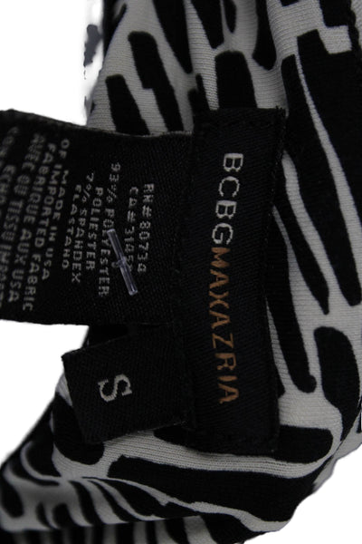 BCBGMAXAZRIA Womens Sleeveless Black Geometric Tank Art Polyester Size S