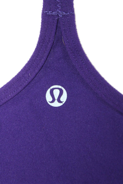 Lululemon Women Purple Nylon Camisole Round Neck Sleeveless Size S