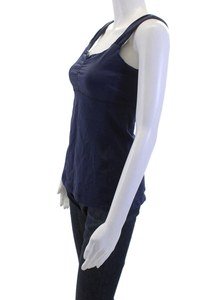 Lululemon Women Camisole Sleeveless Square Neck Dark Blue Nylon Size S