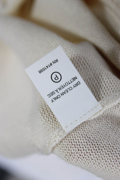 Ramy Brook Women Pullover Sweater Beige V Neck Long Sleeve Size XS