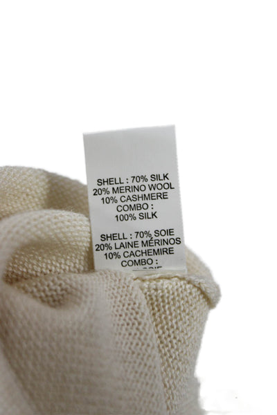 Ramy Brook Women Pullover Sweater Beige V Neck Long Sleeve Size XS