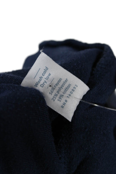 Marine Layer Mens Dark Blue Solid Crew Neck Long Sleeve T Shirt Size L