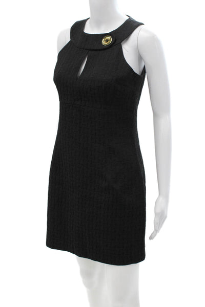 Michael Michael Kors Womens Sheath Sleeveless Black Geometric Dress Size 6