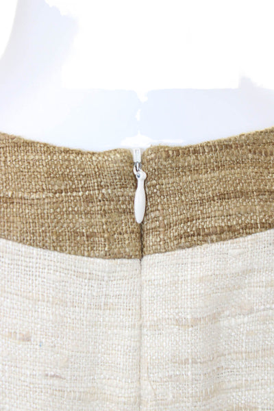 Trina Turk Womens Shift Dress Beige 100% Silk Sleeveless Knee Length Size 6