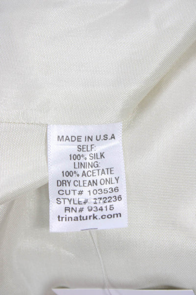 Trina Turk Womens Shift Dress Beige 100% Silk Sleeveless Knee Length Size 6