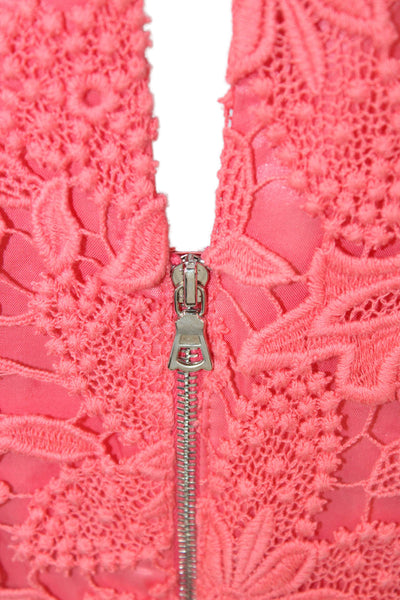 Phoebe Couture Women Shift Dress Pink Floral Cotton Sleeveless Size 6