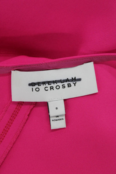 Derek Lam 10 Crosby Women Fit & Flare Silk Knee Length Pink Dress Size 8