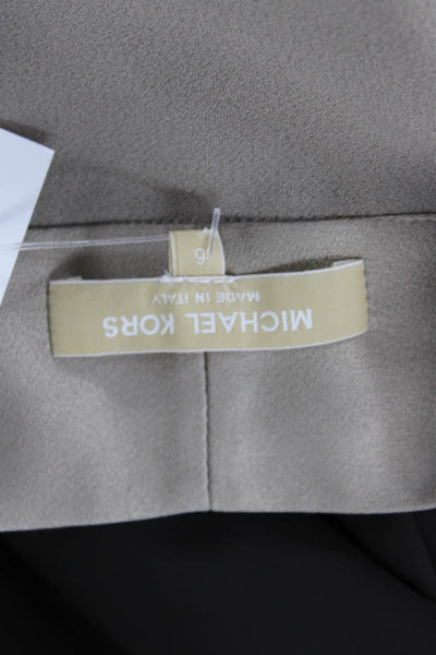 Michael Kors Women Beige V-Neck Long Sleeve Blouse Size 6