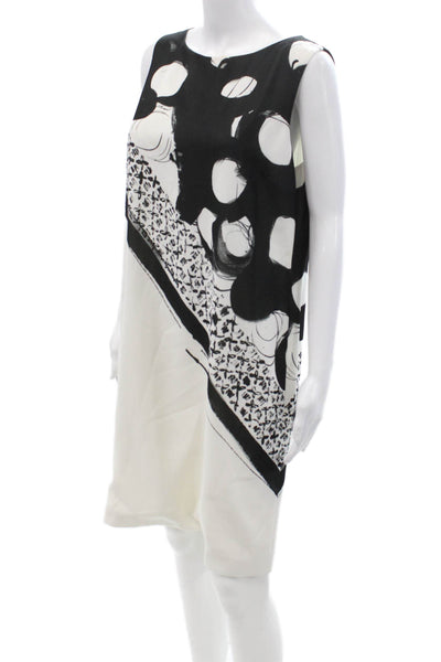 Piazza Sempione Women Shift Dress Black Sleeveless Knee Length Size 44