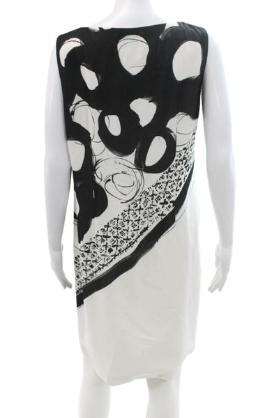 Piazza Sempione Women Shift Dress Black Sleeveless Knee Length Size 44