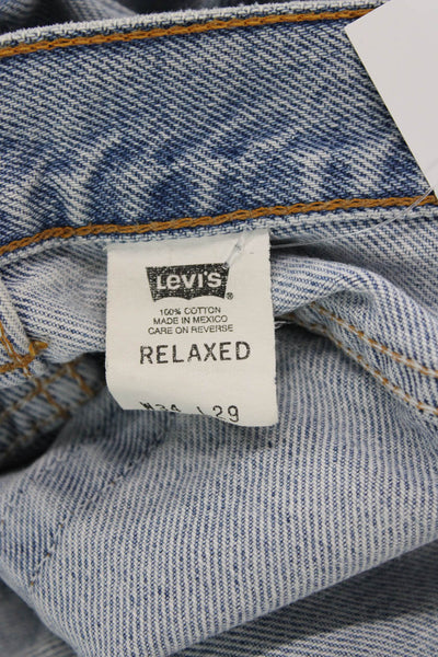 Levi's Mens Straight Jeans Light Blue Button Fly Size 34
