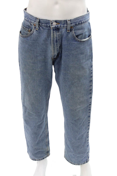 Levi's Mens Cropped Straight Jeans Blue 100% Cotton Size 34