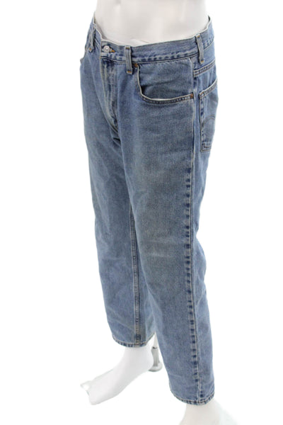 Levi's Mens Cropped Straight Jeans Blue 100% Cotton Size 34