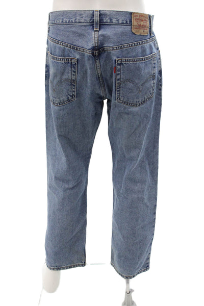 Levi's Mens Cropped Straight Jeans Blue 100% Cotton Size 34