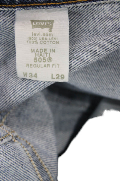 Levi's Mens Cropped Straight Jeans Blue 100% Cotton Size 34