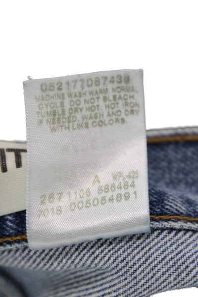 Levi's Mens Cropped Straight Jeans Blue 100% Cotton Size 34