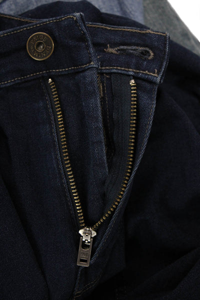 Paige Mens Cropped Straight Dark Blue Jeans Size 33