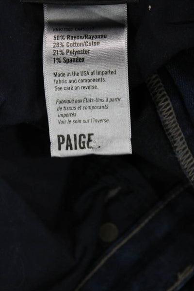 Paige Mens Cropped Straight Dark Blue Jeans Size 33