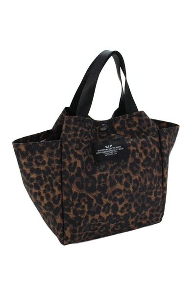 Bags In Process Womens Animal Print Shoulder Handbag Brown Black