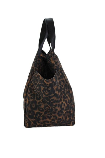 Bags In Process Womens Animal Print Shoulder Handbag Brown Black