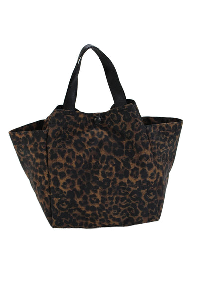 Bags In Process Womens Animal Print Shoulder Handbag Brown Black