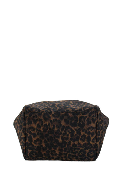 Bags In Process Womens Animal Print Shoulder Handbag Brown Black