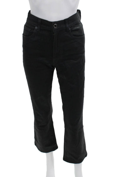 Le Jean Womens Cropped High Rise Black Jeans Size 26