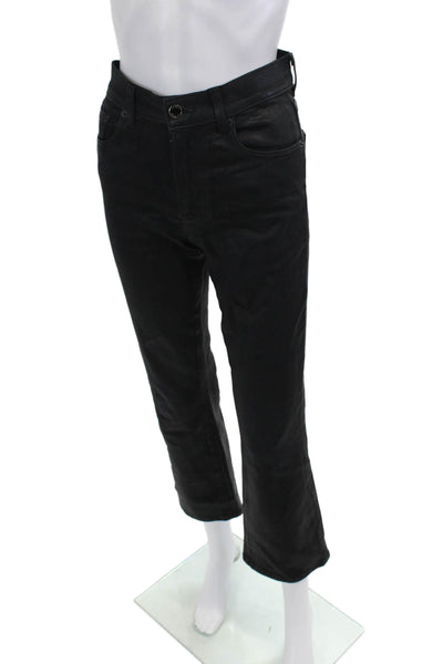 Le Jean Womens Cropped High Rise Black Jeans Size 26