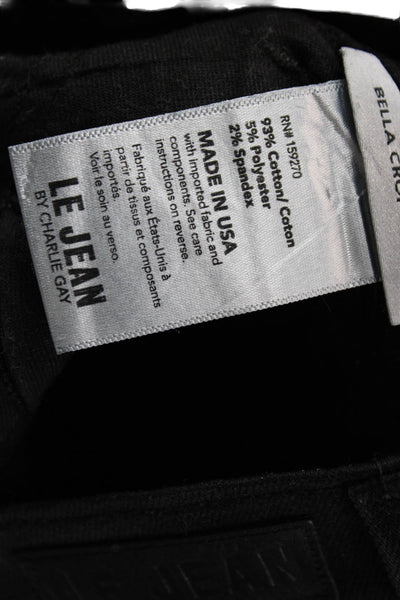 Le Jean Womens Cropped High Rise Black Jeans Size 26