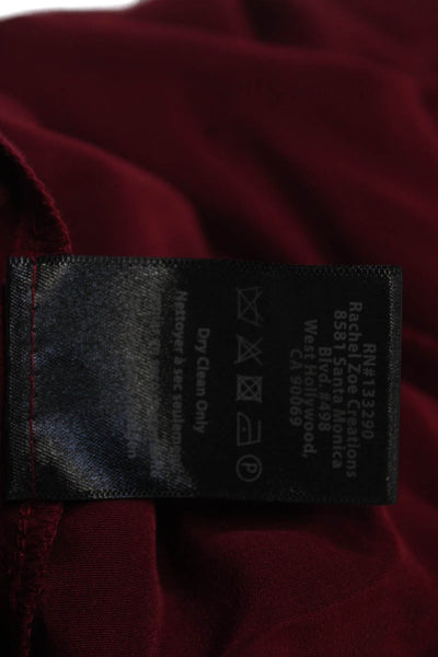 Zoe By Rachel Zoe Women Red Bohemian Tunic Long Sleeve Button Polyester Size L