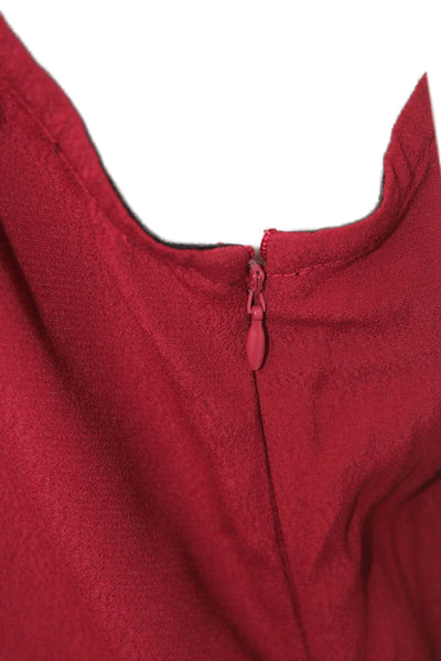 Sanctuary Womens Bohemian Red Viscose Long Sleeve Zip Blouse Size XL