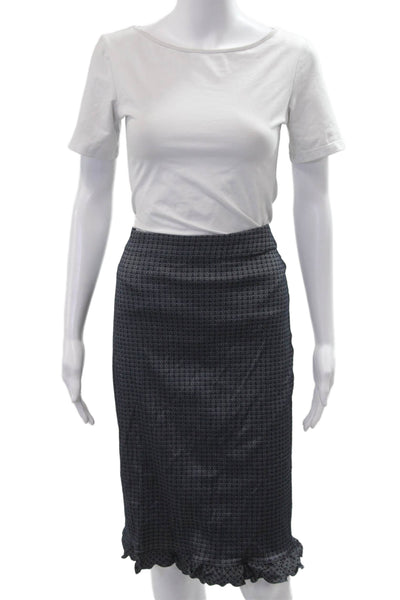 Max Studio Womens Dark Blue Geometric Straight Pencil Skirt Size XL