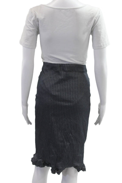Max Studio Womens Dark Blue Geometric Straight Pencil Skirt Size XL