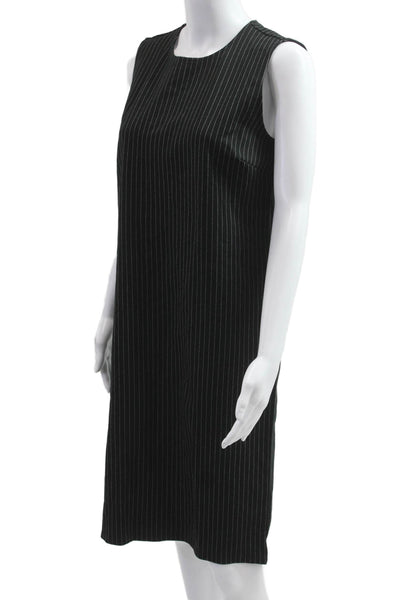Lauren Ralph Lauren Womens Sheath Shift Striped Black Sleeveless Dress Size M