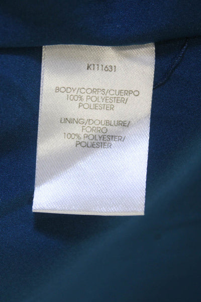 Kay Unger Womens Dark Blue Floral A-Line Fit Flare Dress Sleeveless Zip Size 10