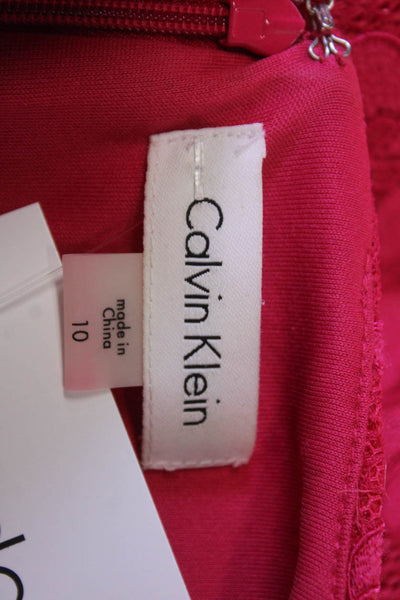 Calvin Klein Women A-Line Fit & Flare Pink Dress Hook & Eye Sleeveless Size 10