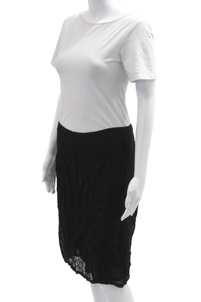 French Connection Women Black Straight Pencil Skirt Rayon Short Size 8