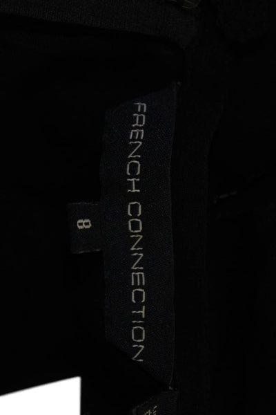 French Connection Women Black Straight Pencil Skirt Rayon Short Size 8