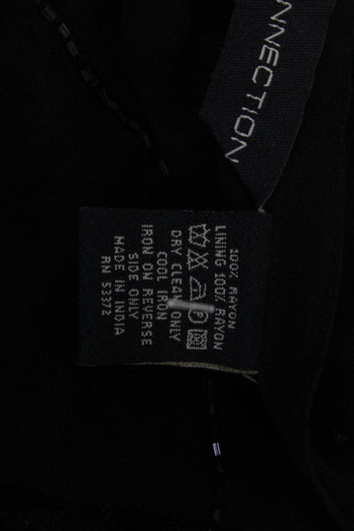 French Connection Women Black Straight Pencil Skirt Rayon Short Size 8