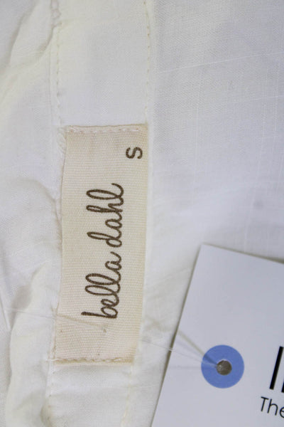 Bella Dahl Womens Basic Button Up Long Sleeve White Rayon Blouse Size S