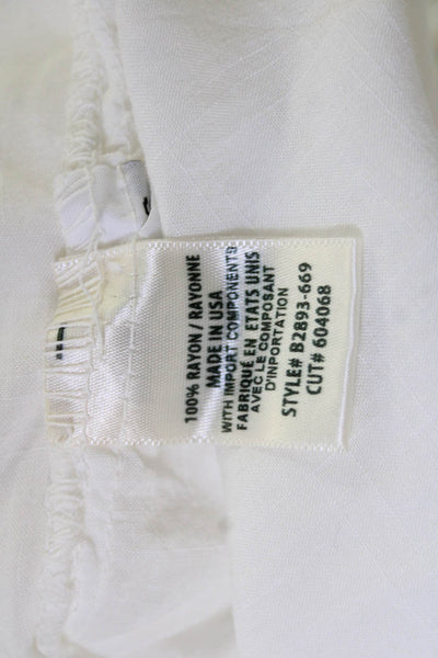 Bella Dahl Womens Basic Button Up Long Sleeve White Rayon Blouse Size S