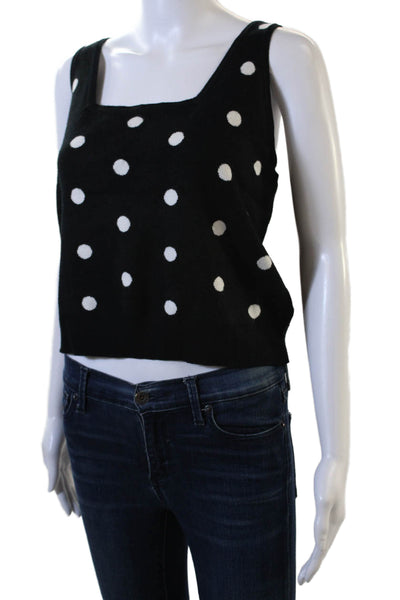 Victor Glemaud Womens Black Polka Dot Cardigan Square Neck Longsleeve Size L