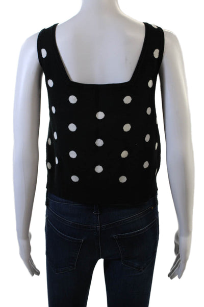 Victor Glemaud Womens Black Polka Dot Cardigan Square Neck Longsleeve Size L