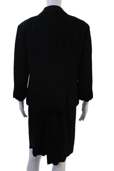 Strenesse Gabriele Strehle Womens Two Button Blazer Dress Suit Set Black Size 12